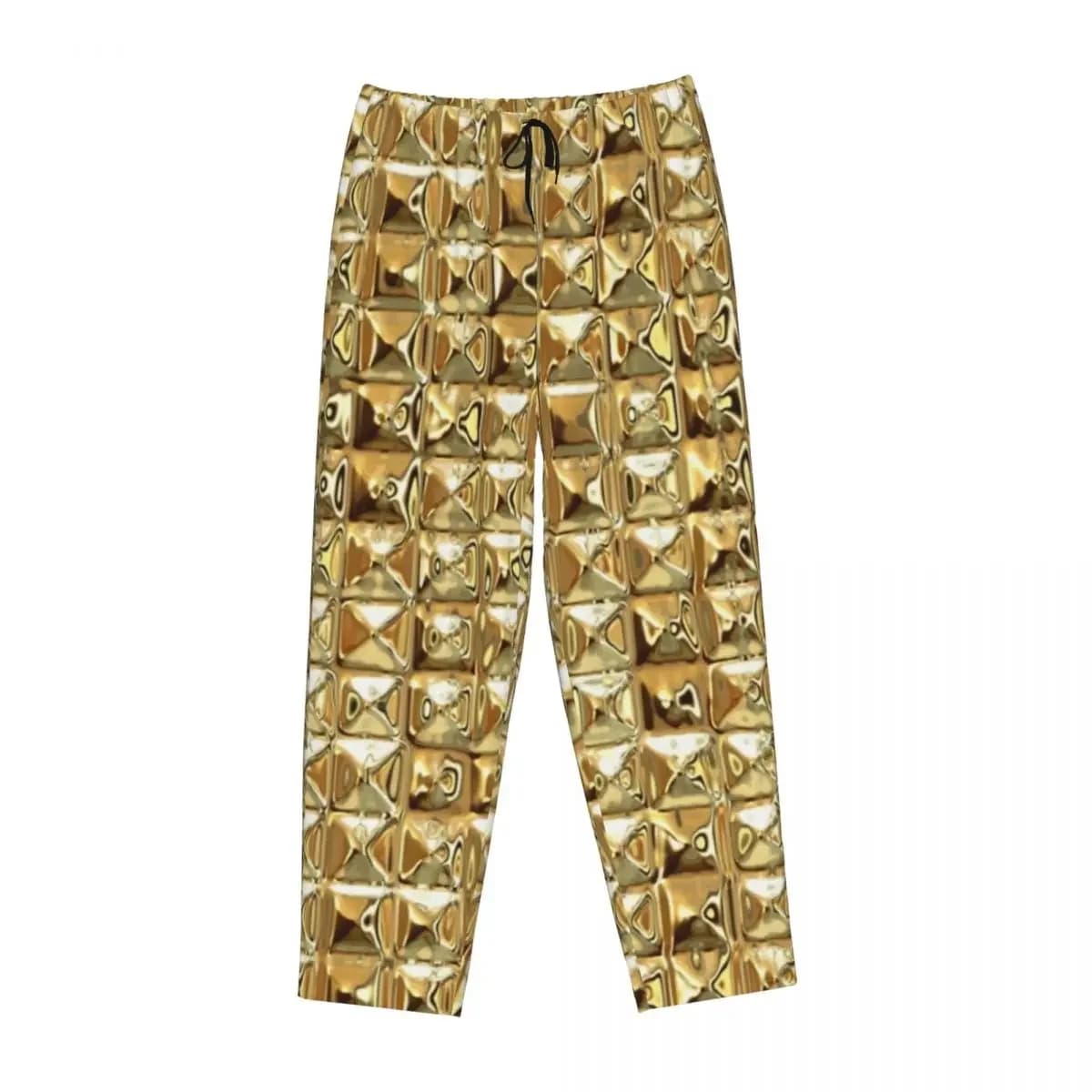 Custom Gold Women Pajama Pants Lounge Sleep Sleepwear Bottoms with Pockets