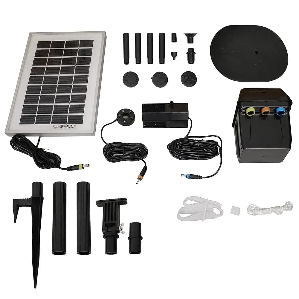 Spedizione Gratuita: Pompa Solare Sommergibile Sunnydaze 66 GPH - Sollevamento 36 Pollici - Kit Pannello Solare con Batteria e Luce LED per