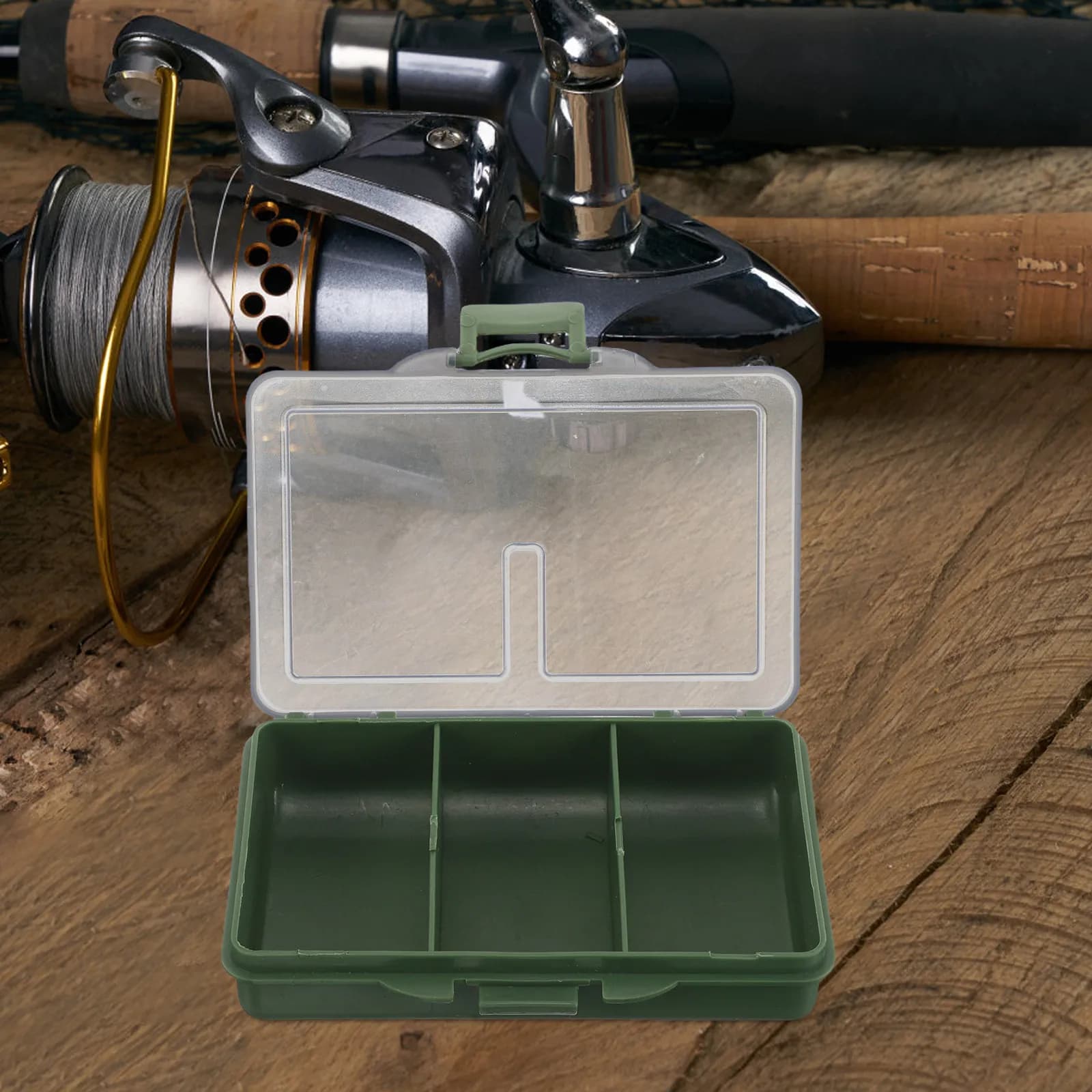 Plastic Fishing Tackle Box Small Lightweight Portable Lure Holder with Dividers Transparent Lid for Lures Hooks Soft Baits