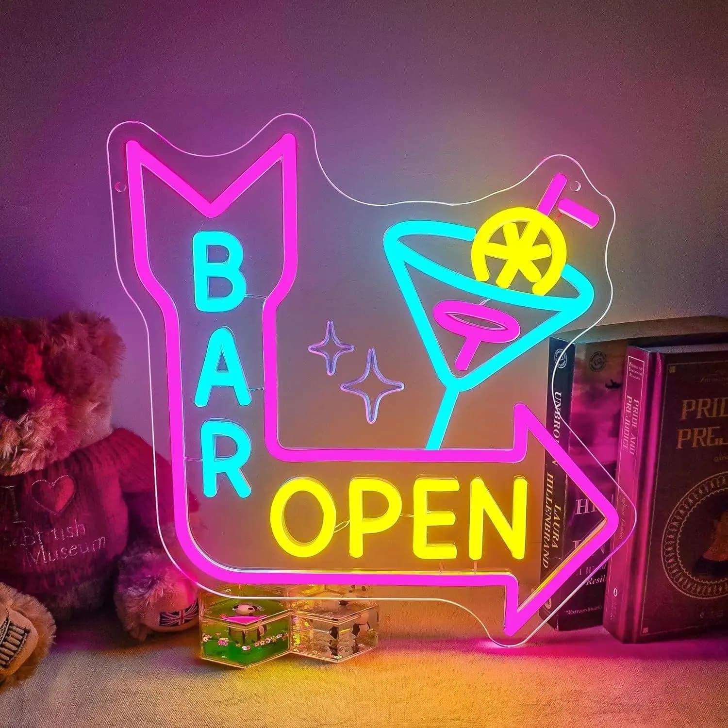 Insegna al Neon 'Bar Open' USB Dimmerabile, Luci al Neon per Bar, Ristoranti, Man Cave, Hotel, Vetrine, Caffè, Bistrot, Club, Decorazioni e Regali