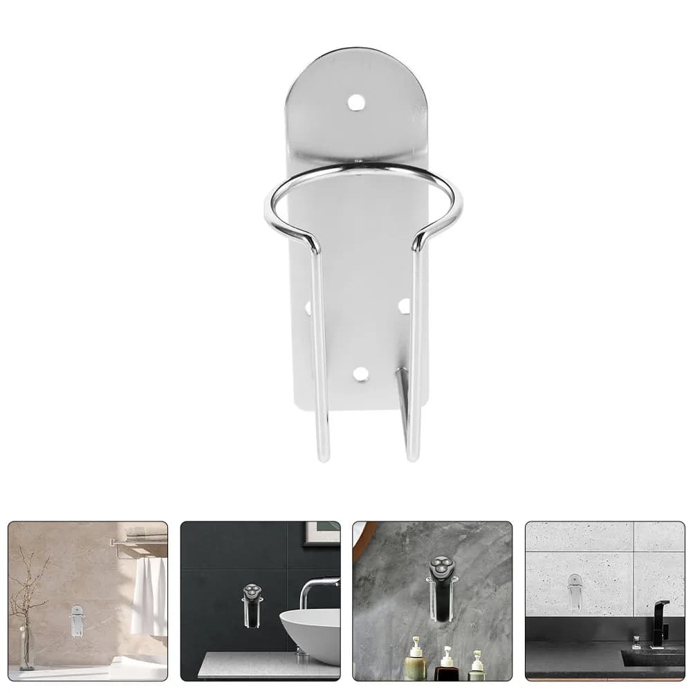 2 Pieces Stainless Steel Wall Mount Holder for Adjustbarba and Haircuts, Bathroom Tools Organizer, Hair Dryer