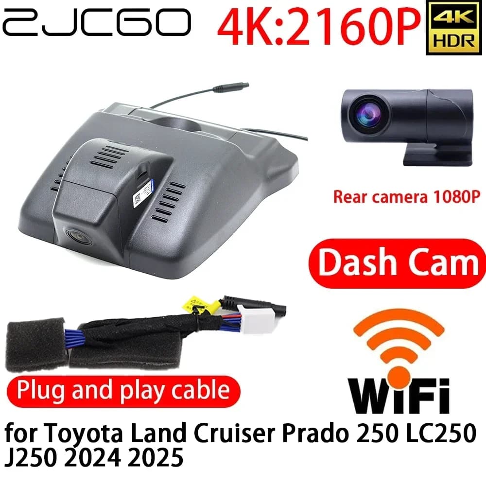 ZJCGO Dash Cam DVR 4K with Wifi, Front and Back Camera, 24h Monitor for Lexus GX 460 GX460 J150 Facelift 2020 2021 2022 2023