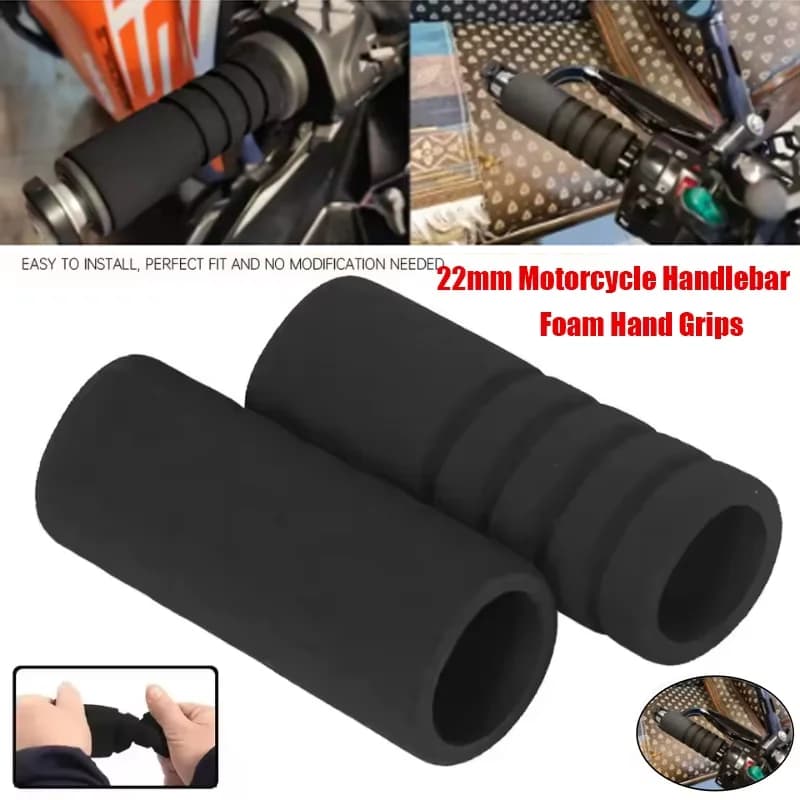 1 Paio di Impugnature in Schiuma da 22mm per Manubrio Moto, Guanti in Spugna Antiscivolo per Motocross, Dirt Bike, Scooter Elettrici