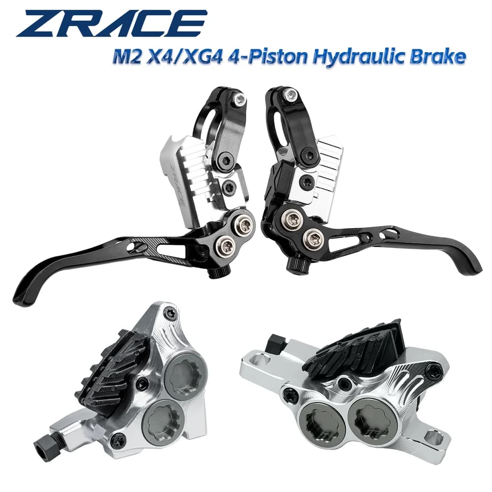 Freno idraulico per bici ZRACE M2 X4 / XG4, leggero CNC completo, set freno a disco a pressione olio, per bici da strada MTB / manubrio piatto