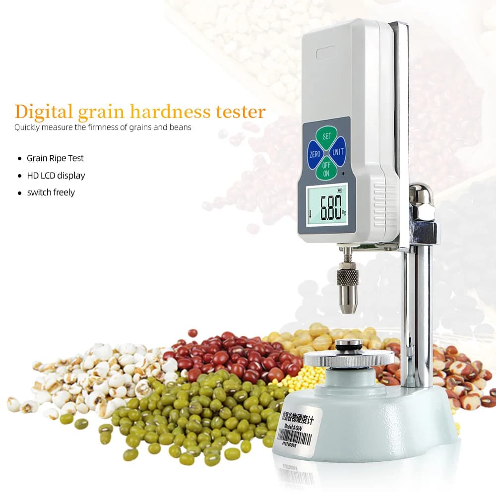 Tester digitale di durezza del grano LCD ad alta precisione Strumento agricolo Test di ricerca Riso di grano 20kg196N Sclerometro Durometro
