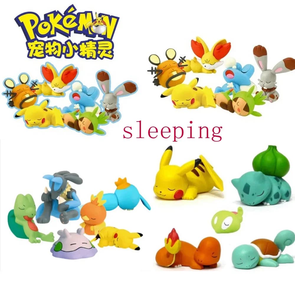 Dormiente Pokemon Action Figure Tazza Tasca Mostro Pikachu Giocattoli Dedenne Fennekin Bunnelby Lucario Mudkip Squishy Piccola Figura