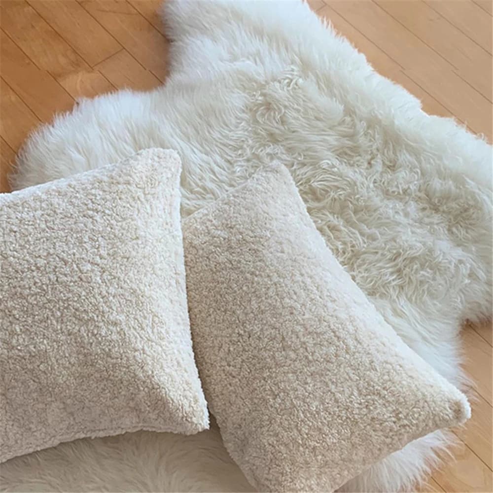30x50 Soft Teddy Velvet Pillow Cover For Sofa White Pillowcase Skin-Friendly Cushion Cover Home Decoration Funda Cojin