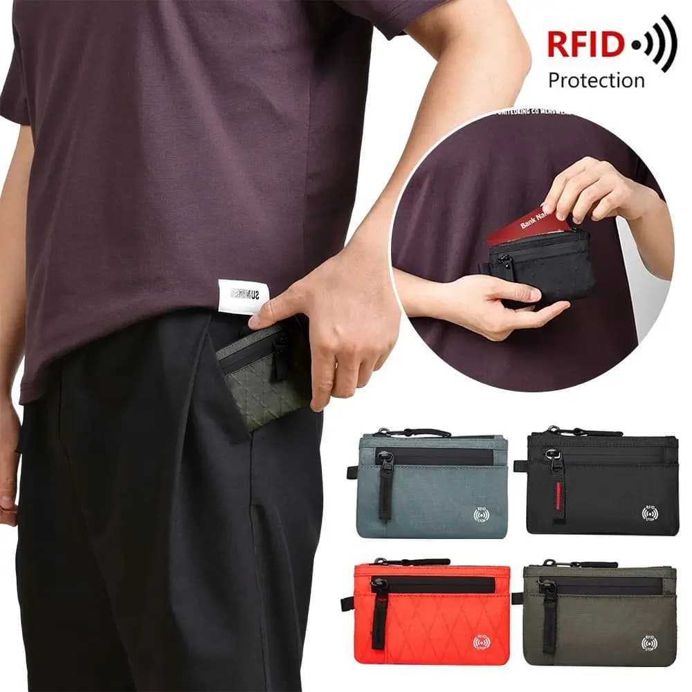 Portafoglio intelligente RFID in materiale X-Pac portatile Porta carte sottile e leggero Portamonete con blocco RFID
