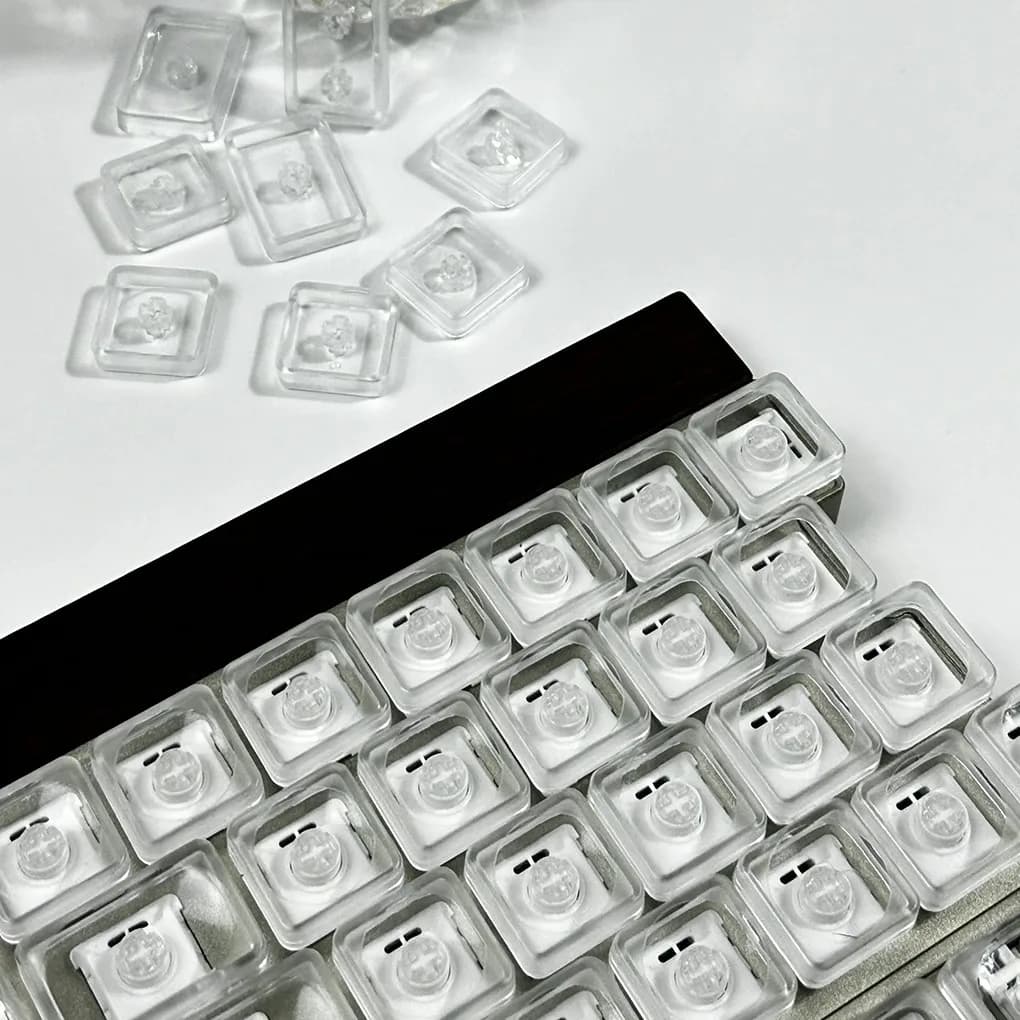 Low-profile transparent keyboard cups for hand-crafted keyboard for PC Switches MX 1U Mechanical Keyboard Covers Corne