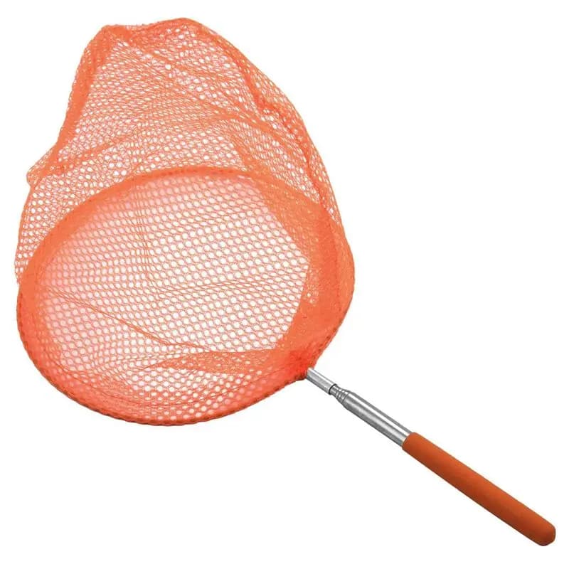 A99I-5X Outdoor Catching Catching Butterfly Net Fishing Net Bag Stainless Steel Telescopic Fishing Net Tool Net-Orange