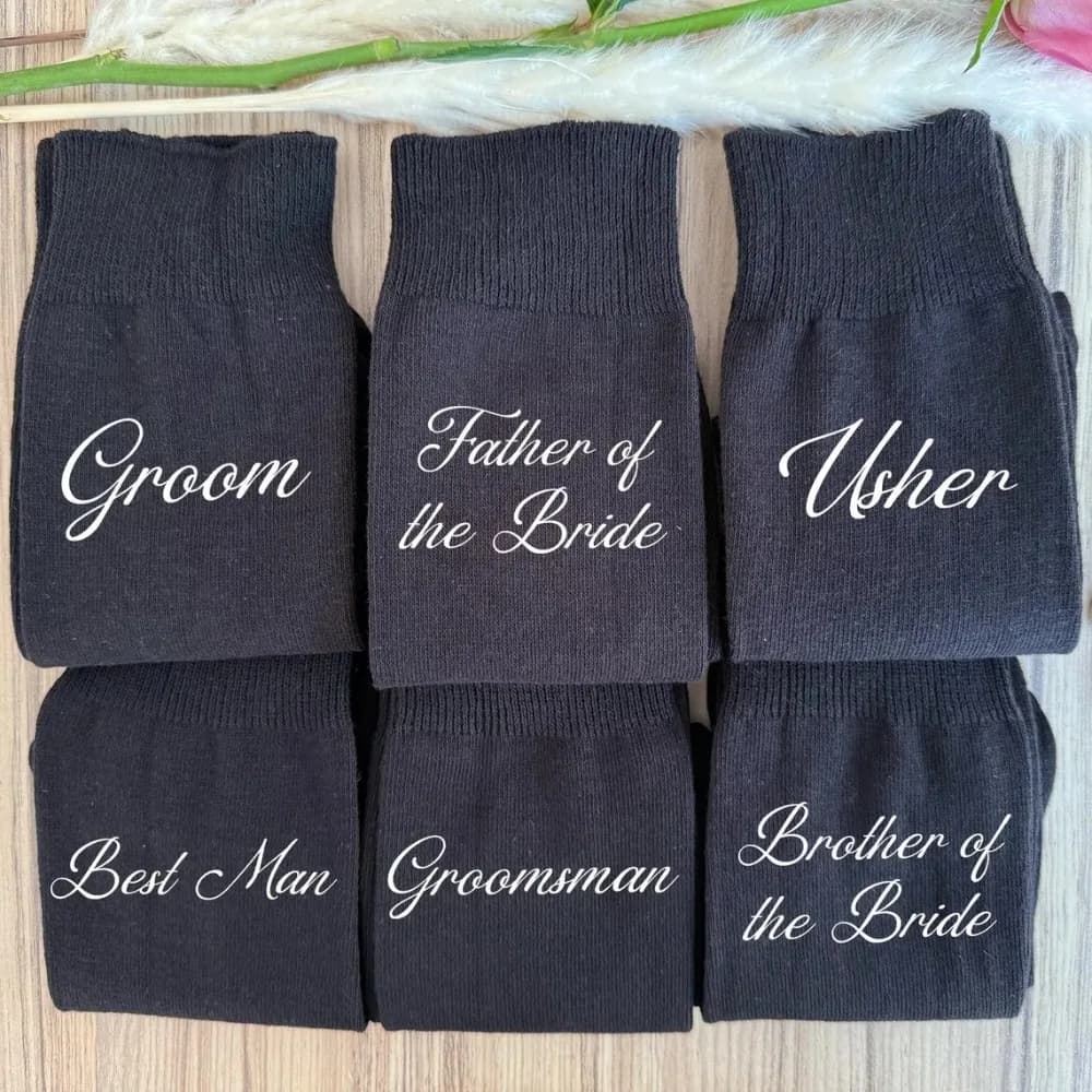 Calzini per feste di matrimonio, regalo per testimoni dello sposo, regalo per il giorno del matrimonio, bomboniera per addio al single, addio al nubilato, decorazioni per matrimonio