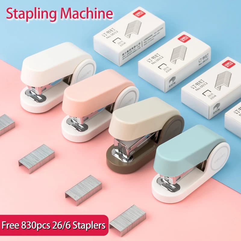 Mini cucitrice Forniture per ufficio 24/6 26/6 830 Punti metallici Capacità di 20 fogli Cucitrice per carta Cucitrici portatili per la scuola