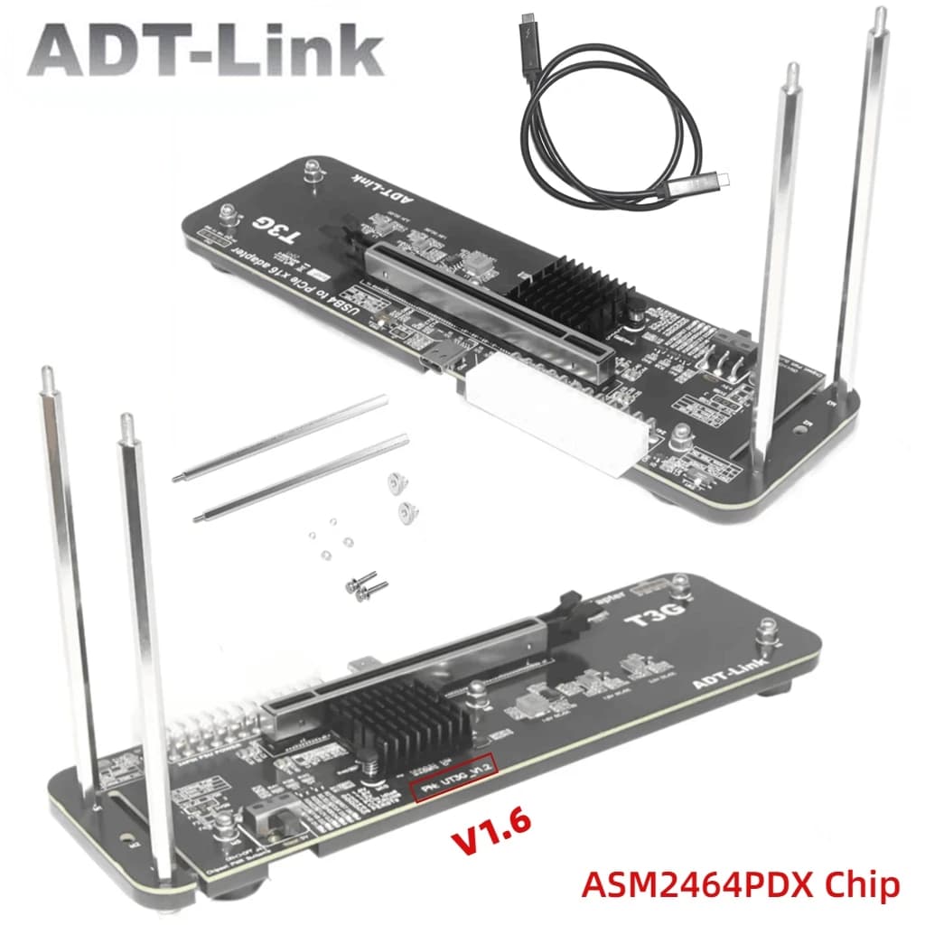 ADT UT3G per NUC ITX STX Notebook PC Scheda grafica GPU esterna Dock USB 4.0 a PCIe X16 Adattatore eGPU Compatibile con Thunderbolt 4/3