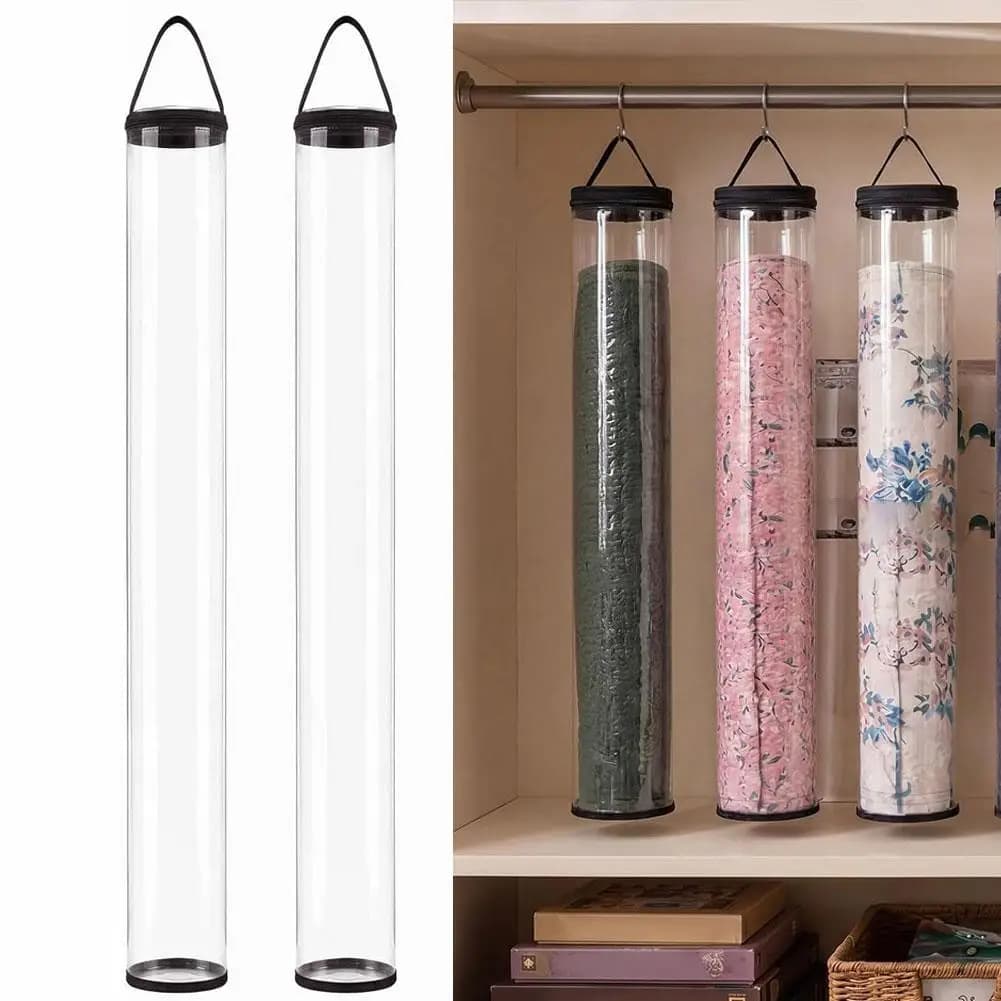 Portable Storage Bag PVC Transparent Handbag Mahjong Mat Tube Bag Double Zipper Handbag for Game Table Mat Travel Bags