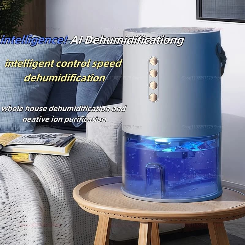 Deumidificatore portatile purificatore d'aria intelligente per filtro dell'aria Mini deumidificatore domestico Camera da letto Ufficio Cucina Piccolo deumidificatore silenzioso