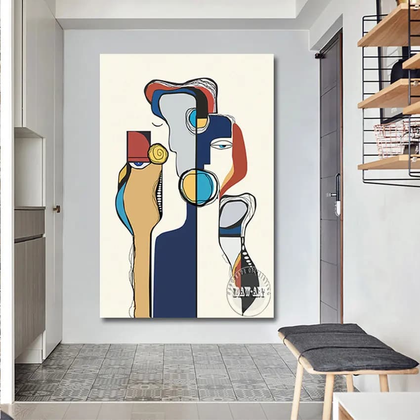 Beautiful hand-made natural landscapes, textured wall of abstract art, frameless, modern hotel decoration, canvas image