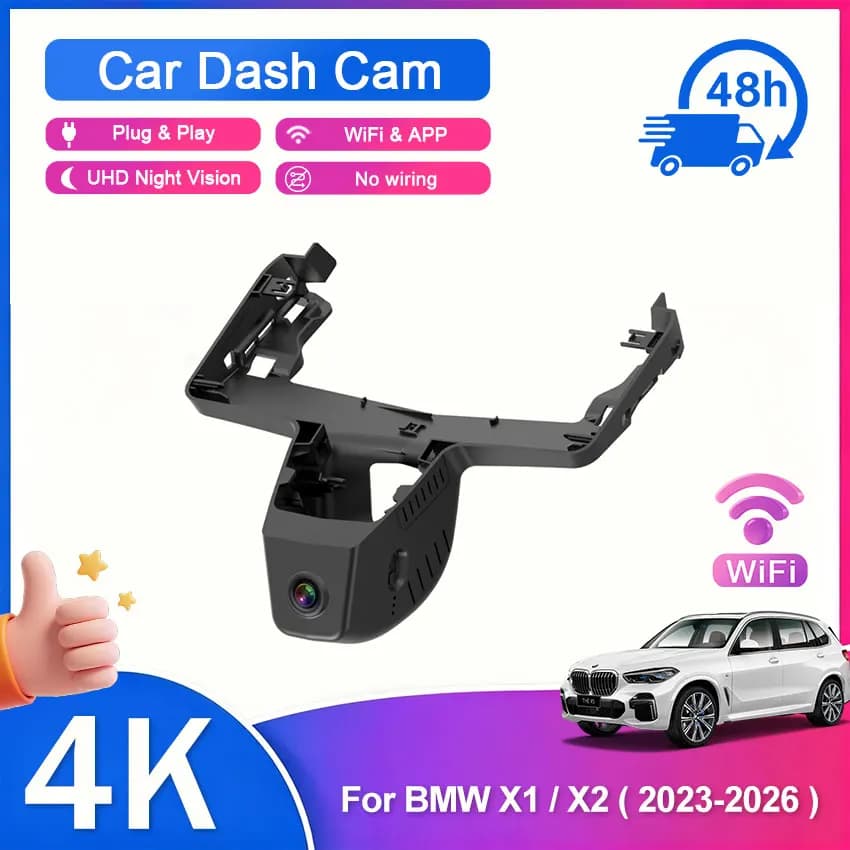 New 4K UHD 2160P Wifi Car DVR Dash Cam Camera For BMW X1 iX1 U11/X2 (U10)/X3 G45/X5 G05 X6 G06/5 Series 530i 540i i5 G60 DashCam