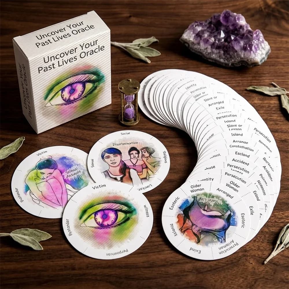 87 Carte Oracolo 'Scopri le Tue Vie Passate', Mazzo di Tarocchi Rotondo, Strumento di Divinazione per Illuminazione Spirituale e Gioco da Tavolo