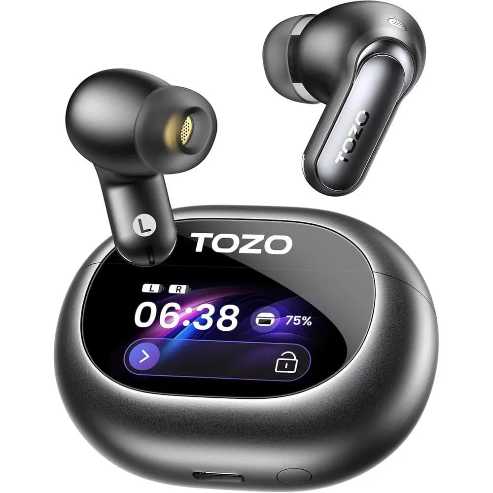Auricolari Wireless con Cancellazione Attiva del Rumore, Controllo Touch Intelligente, Audio LDAC, Bassi Stereo, 6 Microfoni per Chiamate AI, 80 Ore di Riproduzione, Impermeabili IPX8