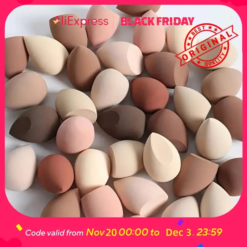 Pack of 12 coffee color beauty blenders - Impeccable foundation application for Christmas holidays - Set of sponges for makeup