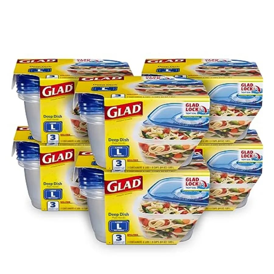 Ware Deep Dish Food Storage Containers Lids Large Free Meal Prep Microwave Dishwasher Lock Tight Seal 6 6 Pack