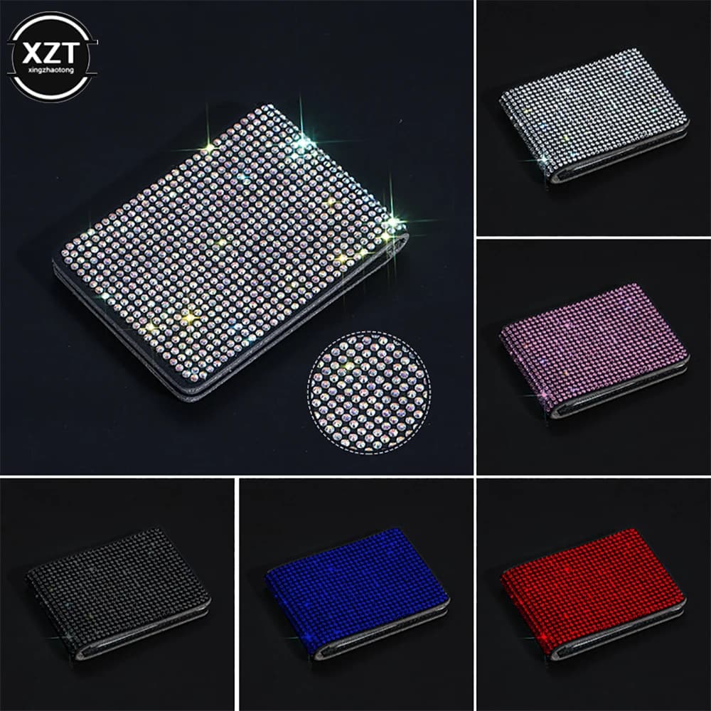 Diamond Car Driver License Holder Leather Cover for Car Driving Documents Business Holder Car Bling Accessories for Girl Woman