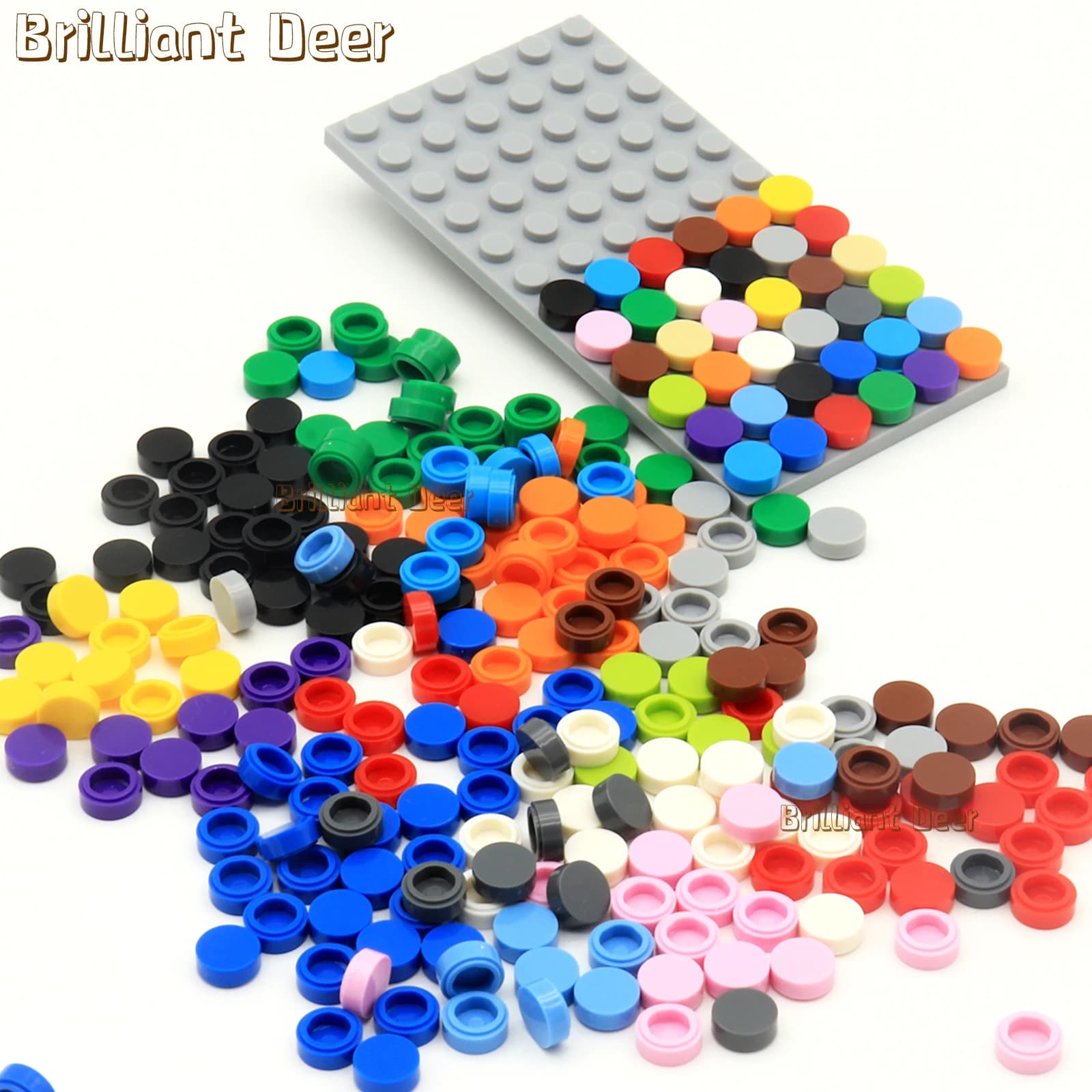 800PCS Piastrella PIATTA 1x1 Points Brick Round 35381 98138 MOC FAI DA TE Building Blocks Parts for Mosaic Portrait Art Design Children's Toys