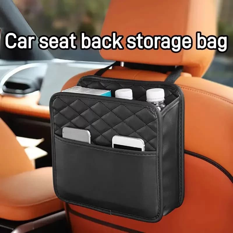 Organizer per Sedile Auto in Pelle PU, Borsa Portaoggetti per Tutti i Modelli di Veicoli, Accessori Auto Essenziali per Mantenere la Tua Auto Ordinata e Protetta