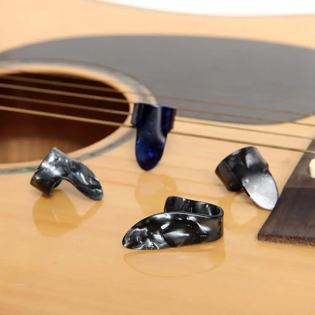 Set di Protezioni per Dita per Chitarristi, Protezioni per Dita e Pollice per Chitarra Acustica e Banjo, Kit per Principianti, Accessori
