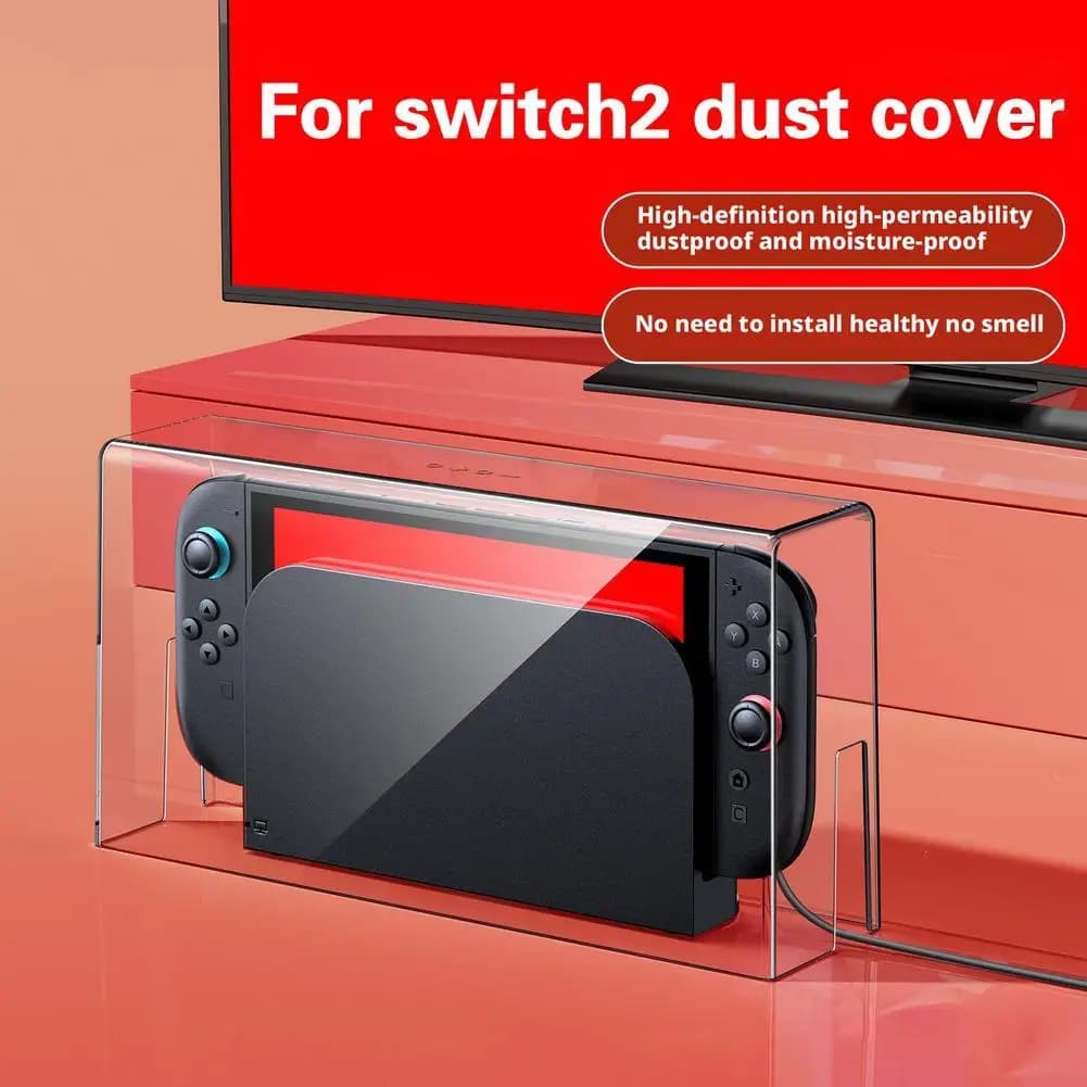 Scatola base trasparente per console di gioco Switch 2 Custodia protettiva antipolvere per host in acrilico impermeabile Accessori da gioco