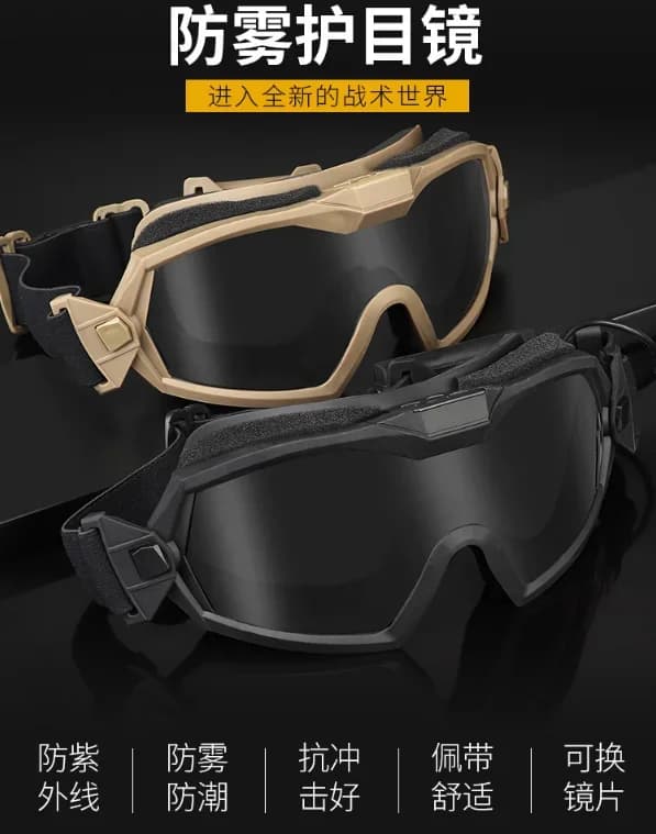 Occhiali Tattici Antiappannamento con Micro Ventola - Resistenti ai Graffi per Airsoft, Paintball, Caccia, Sci, Motocross