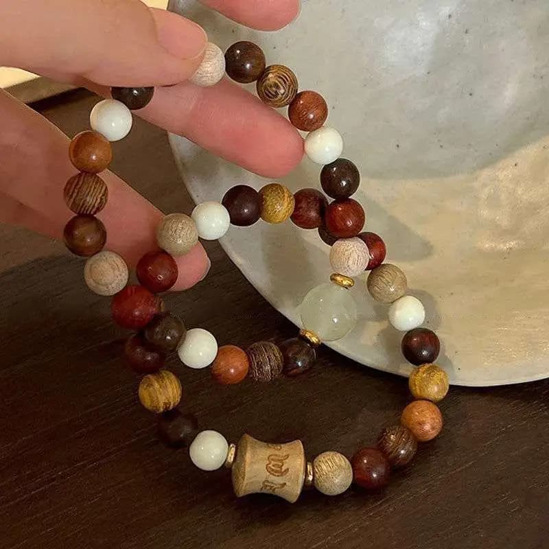 1pc Vintage Pink Brown Beaded Bracelet Unique Stylish Jewelry Gift For Women Friendship Bracelets