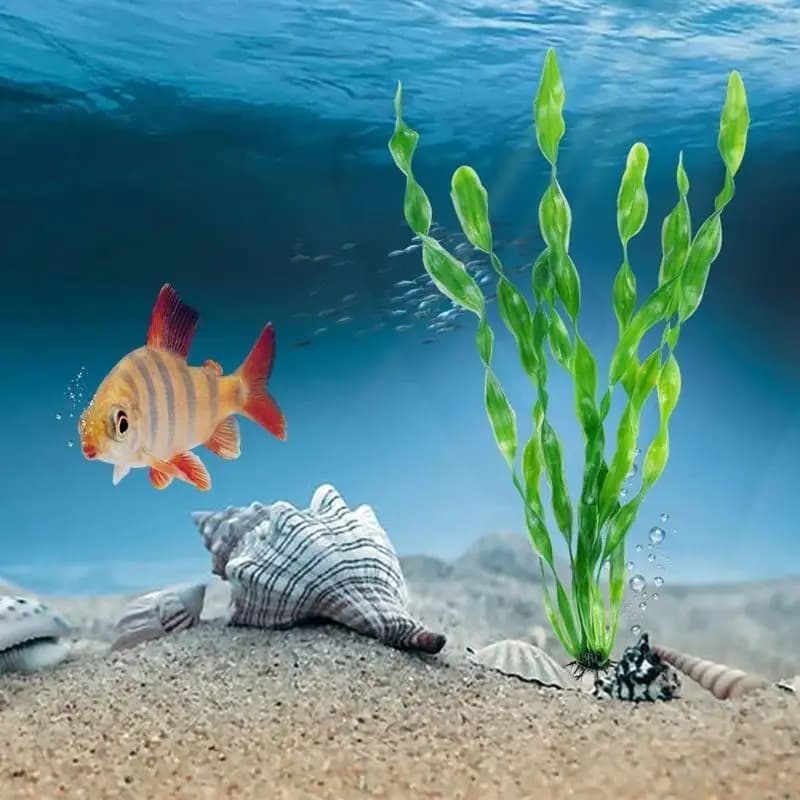 G92C 10 pieces Aquarium Decoration Plants Ornament Green Aquatic Plant for Reservoir Embellishment Artificial leaves