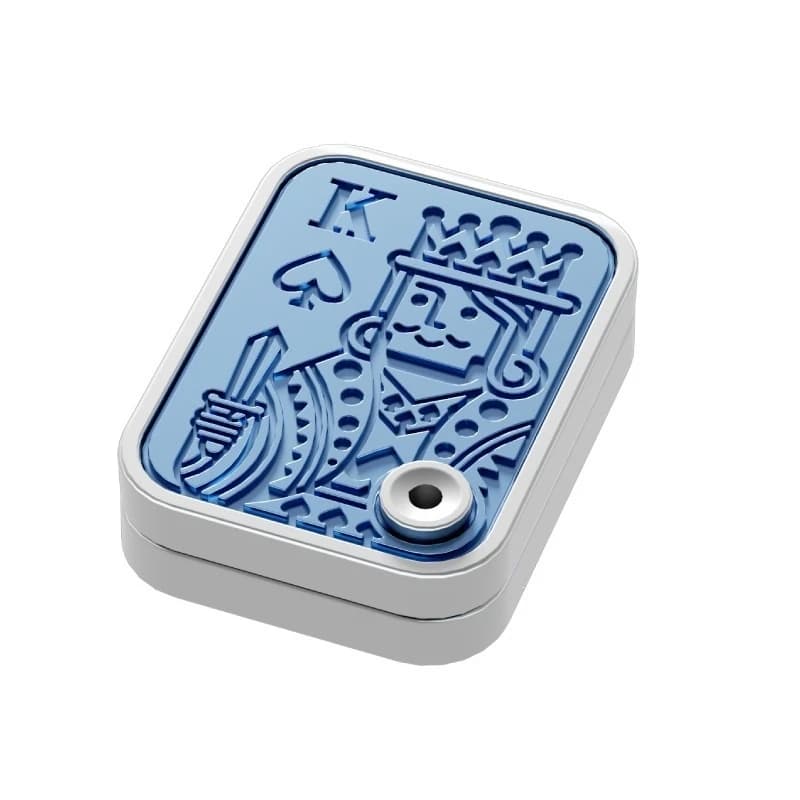 Fidget Spinner Slider King Of Hearts, Gioco di Carte in Metallo, Antistress EDC, Giocattolo per Alleviare l'Ansia, Relax Portatile, Regalo per Adulti, Ciondolo