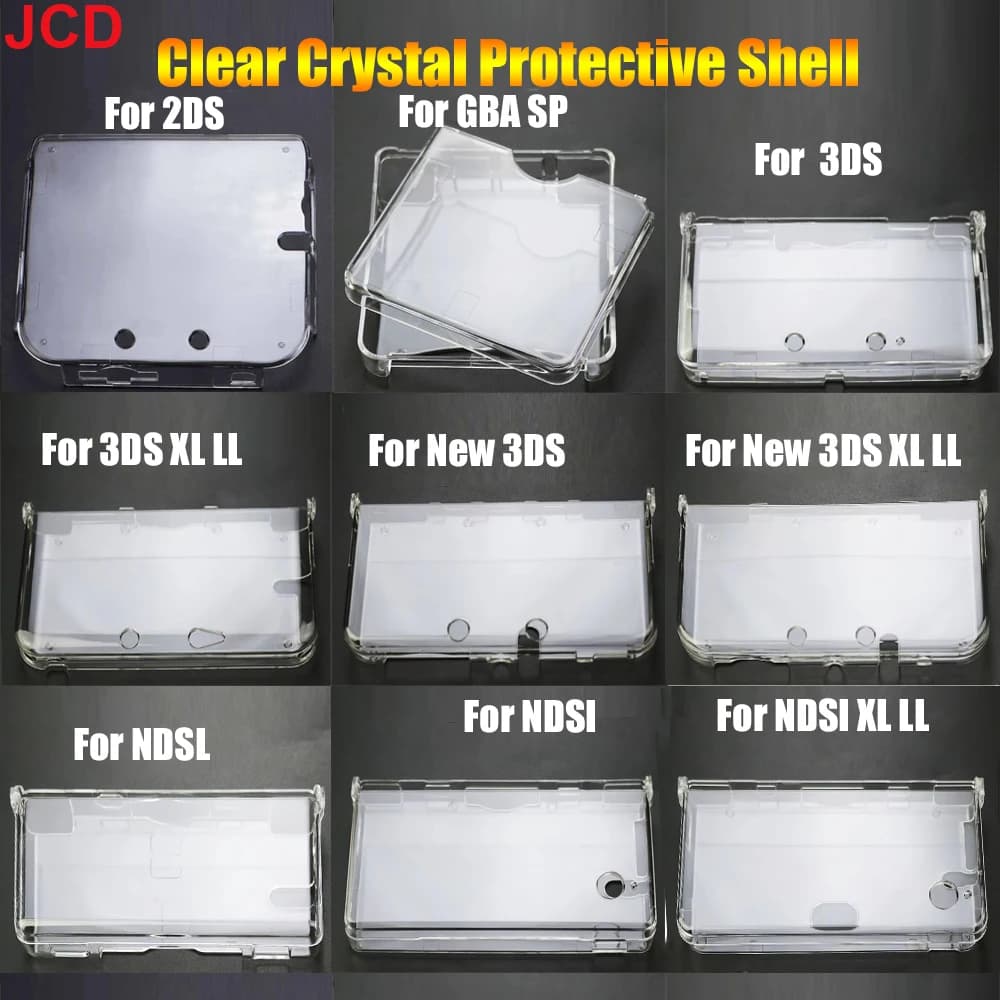 JCD 1pc di Plastica Trasparente di Cristallo Protettivo Guscio Duro Della Copertura Della Cassa Della Pelle Per GBA SP NDSL DSI NDSi XL 2DS 3DS XL Nuovo 3DS XL LL Console