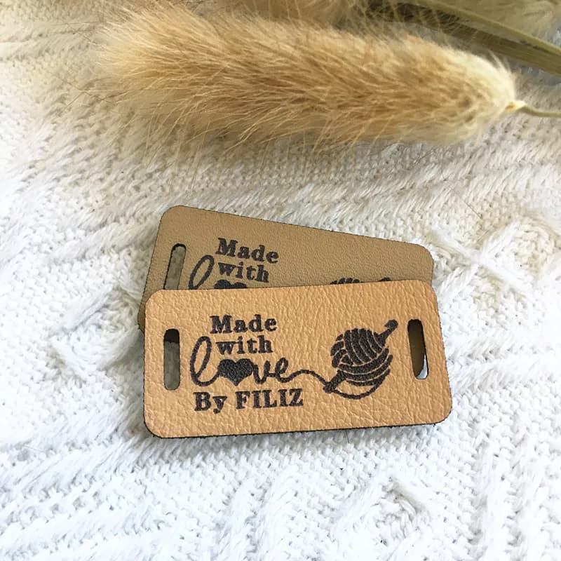 30 pezzi Etichette in pelle logo personalizzato per vestiti all'uncinetto Personalizza cucito fatto a mano Etichette per maglieria Etichetta rettangolare per cappelli per indumenti