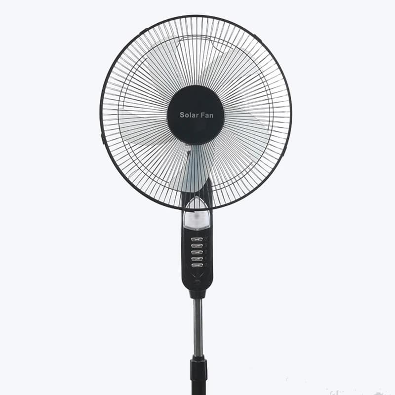 Ventilatore a piantana elettrico ricaricabile da 16 pollici con luce notturna e pannello solare