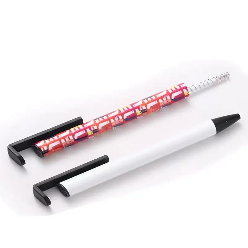 10/20/30 pz/lotto sublimazione penna a sfera in metallo bianco vuoto forniture per ufficio penna promozionale pubblicitaria con involucro termoretraibile Logo fai da te