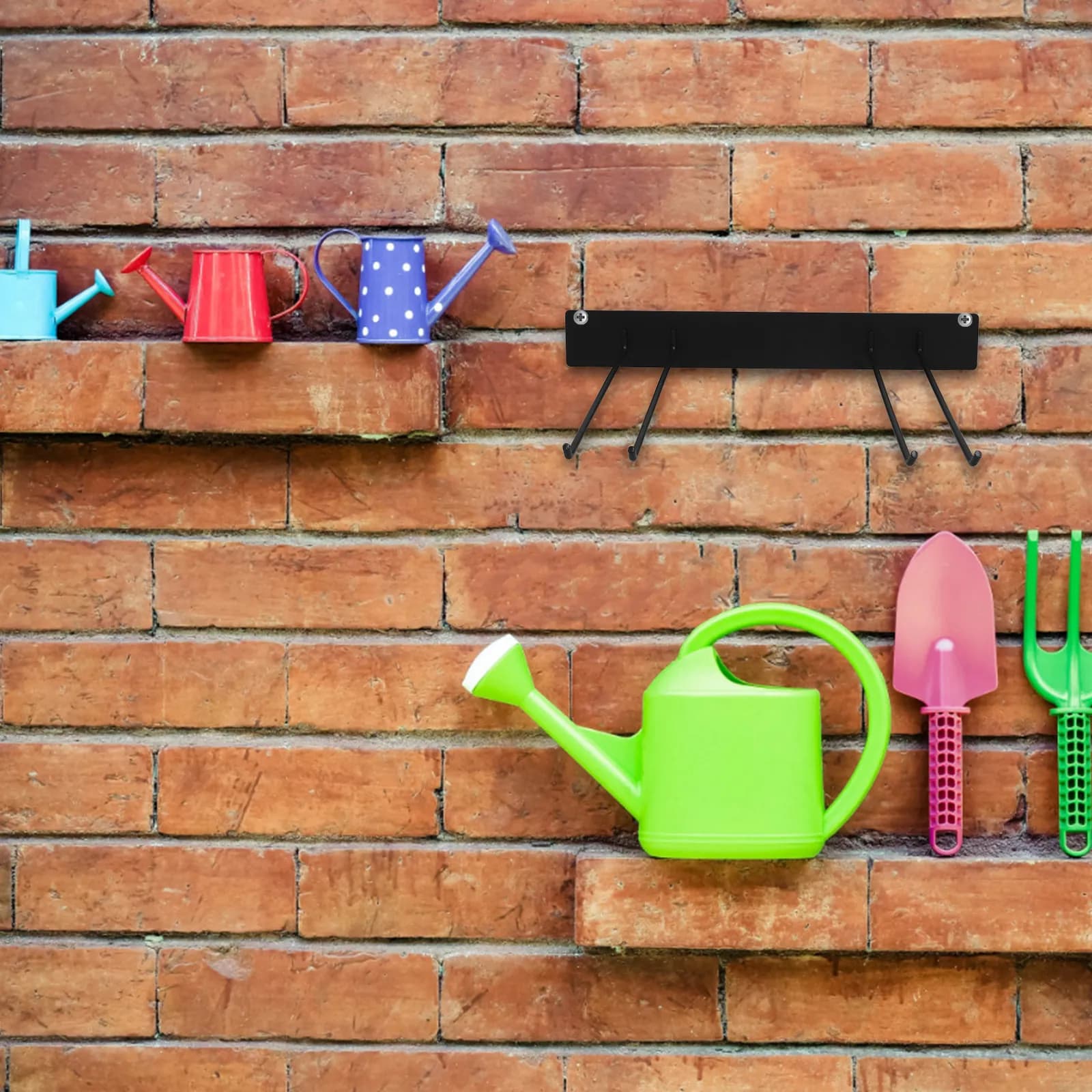 Robusto Organizzatore da Parete in Ferro per Attrezzi da Giardino e Garage, Porta Pale, Rastrelli, Scope, Mop e Utensili da Giardino, Salvaspazio