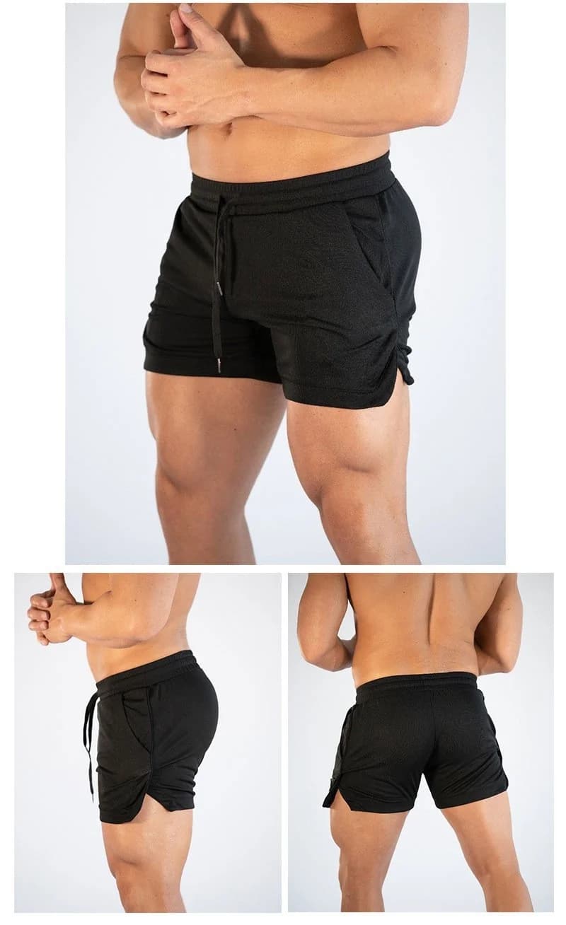 Mens Gym Training Shorts Men Sports Casual Clothing Fitness Workout Running Grid quick-drying compression Shorts Athletics
