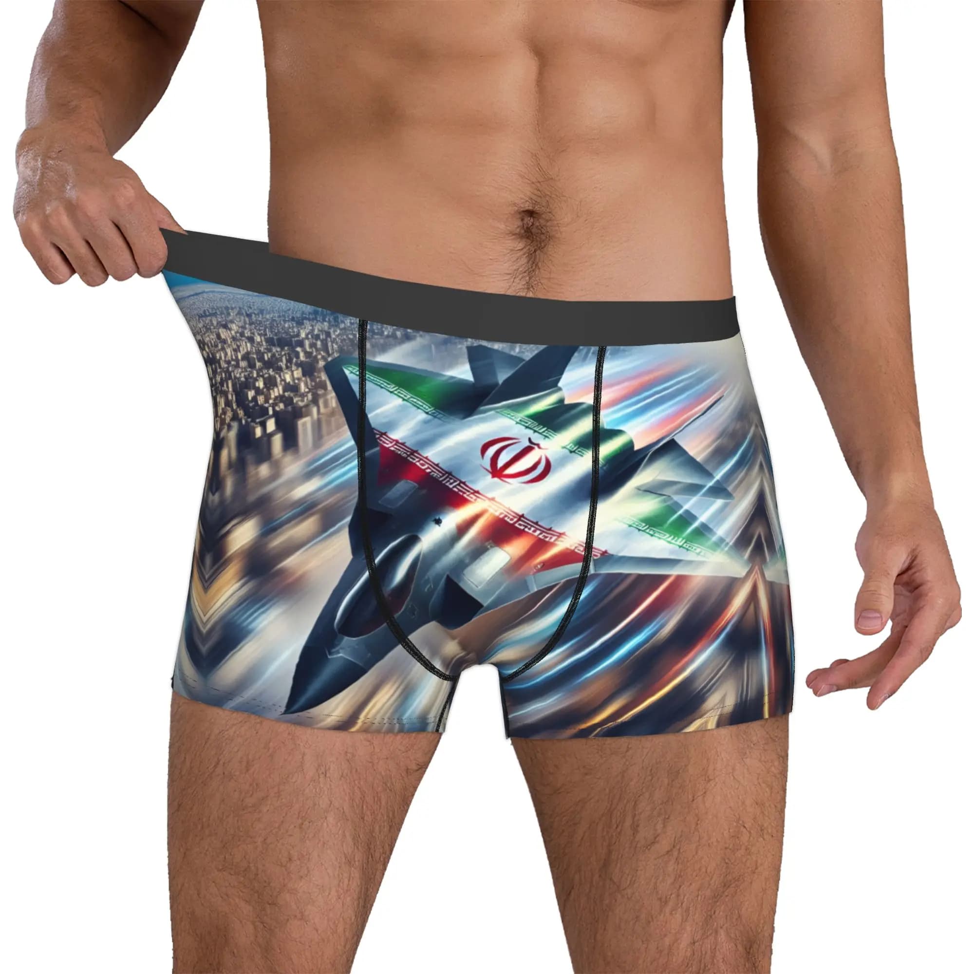 Boxer da Uomo Personalizzati I-Iran, Slip Morbidi, Pantaloncini, Mutande alla Moda