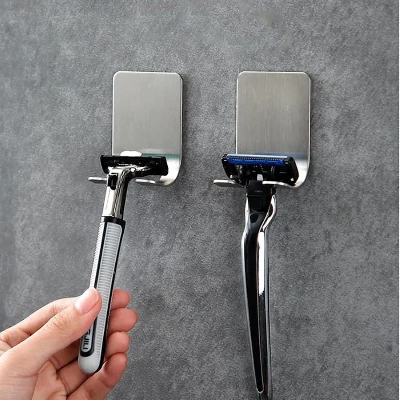2 pieces stainless steel razor holder for shaving rack for shaving shaving hook for bathroom organizer