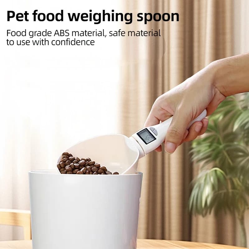 Misuratore di alimenti per animali domestici Strumento di pesatura elettronico di precisione LCD Bilancia per alimenti per cani e gatti Bilancia per alimenti da cucina con display a LED