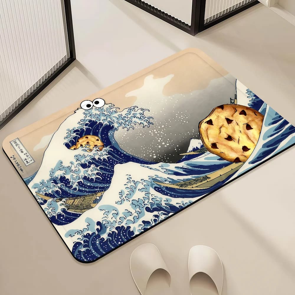 Tappeto Decorativo con Motivo Ondulato per Ingresso, Camera da Letto, Bagno, Corridoio, Soggiorno e Balcone