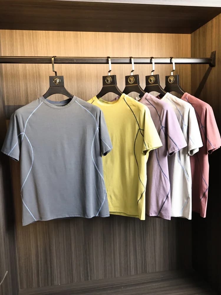 Quick Drying Lightweight Summer Men's Outdoor Sports Hsu Line Comfortable round Neck Short Sleeve T-Shirt Fashionable Urban S...