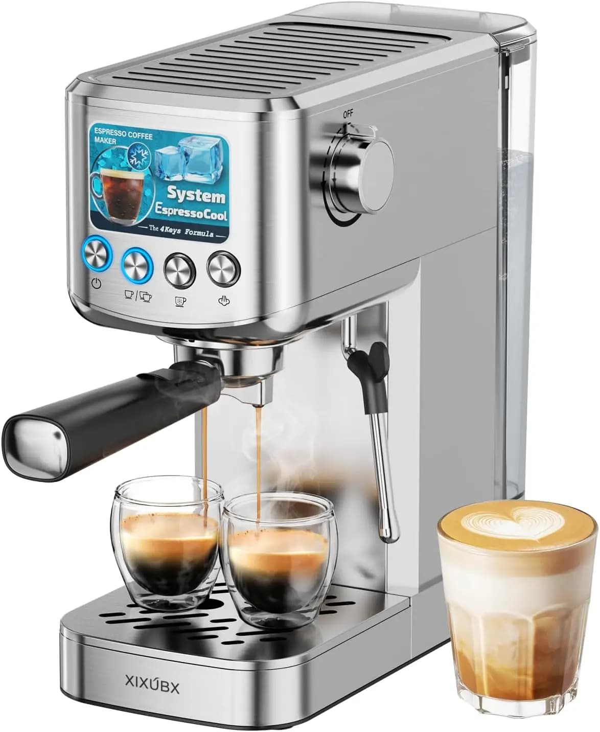 Espresso Machine 20 Bar with Montalatte, Stainless Steel Coffee Machine for Capuchin, Milk and Cold Brew