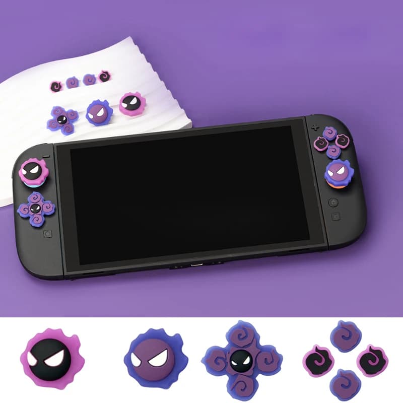 Luminoso carino silicone morbido D-pad pulsante incrociato ABXY chiave adesivo custodia in pelle per interruttore 2/NS2 Joy-con Thumb Stick Grip Cap Cover