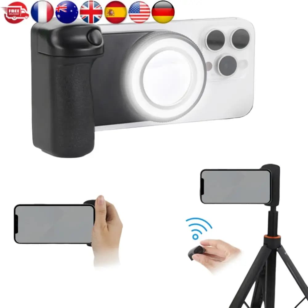 For Magsafe Bluetooth Selfie Shutter Camera Handle Stabilizer for Photo Phone Support for Android iPhone 16 15 14