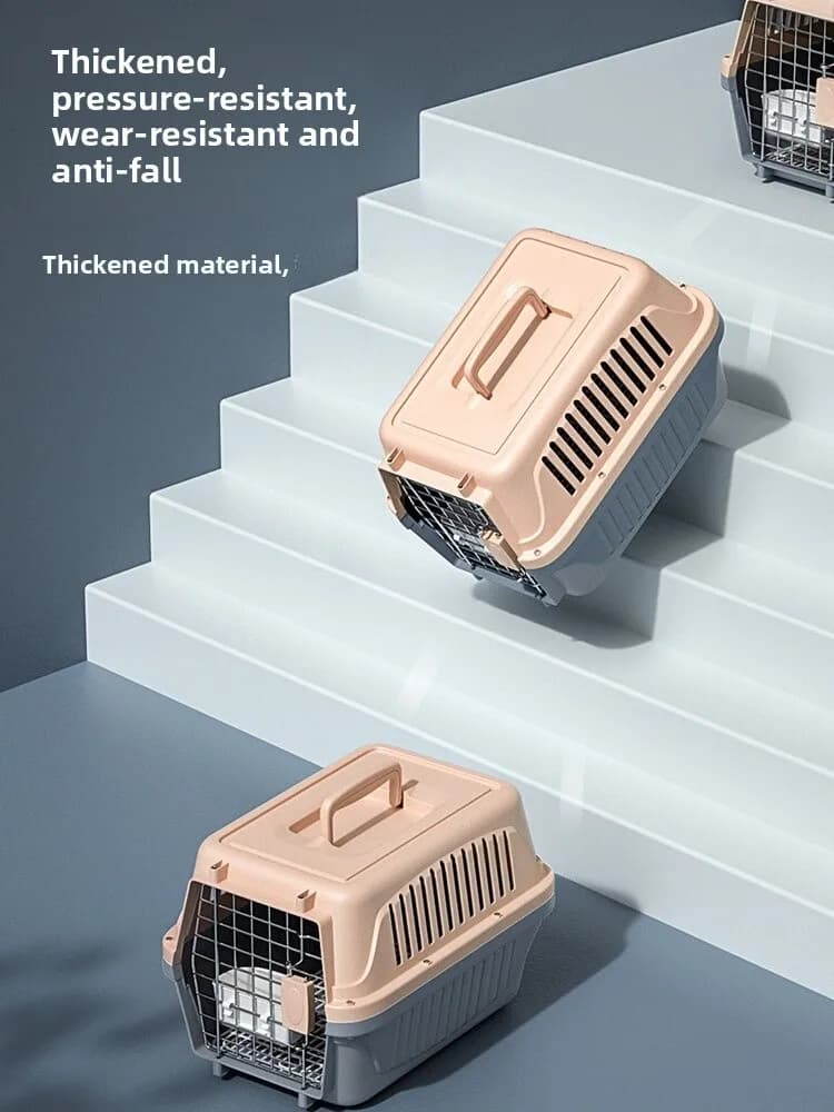 Trasportino per animali domestici Thiened, gabbia portatile di grandi dimensioni per auto e trasportino per cani, gabbia da viaggio per esterni, contenitore resistente per animali domestici