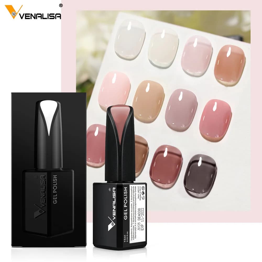 Venalisa Smalto gel per unghie Gel gelatina francese Semi trasparente da indossare lungo senza pulire Top Coat Setoso opaco Primer Gel Lacca Gel Vernice